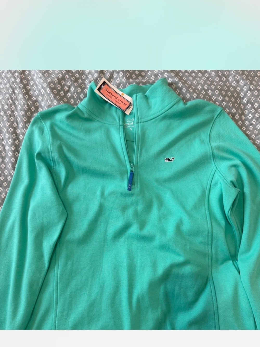 Vineyard Vines Women's Teal Quarter-Zip Pullover